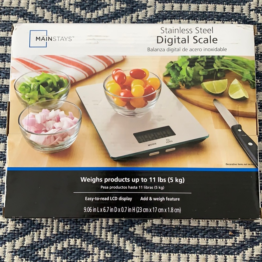 Mainstays stainless steel digital scale